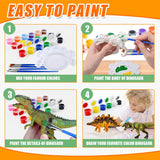 aotipol Dinosaur Painting Kit, Arts and Crafts for Kids Boys Girls, 4 Dinosaur Cars and 6 Dinosaur Figures, Painting Dinosaur Toys, Gifts for Kids Age 3-8 Years Old