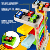 aotipol Montessori Toys for 1 2 3 Year Old Boys Toddlers, Car Ramp Toys with 6 Cars & Race Tracks, Garages and Parking Lots, Ramp Racer Toy Gift for Boys Age 1-3