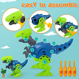 aotipol Dinosaur Toys for Kids 5-7, Take Apart Toys for Boys & Girls with Electric Drill, STEM Building Toys for 4-7 Year Old Toddlers, Learning Toy Gift