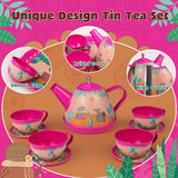 Tea Set for Little Girls 26 Pcs Including Sweets - Cookies, Doughnuts, Macaroons, Princess Tea Party Set for Kids Toddlers Children, Kitchen Pretend Play Toys, Gift for Girls and Boys 3-8 Years Old