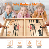 aotipol Fast Sling Puck Game, Large Size 22" Wooden Board Games for Kids & Adults, 2 Player Games for Family & Friends, Tabletop Battle Game, Hockey Foosball Winner Game Natural Wood