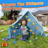 156 Pcs Fort Building Kit for Kids with Carrying Bag, Crazy Ultimate Fort Builder, Build a Fort Construction Building Toys for Kids Ages 4-8 Indoor and Outdoor