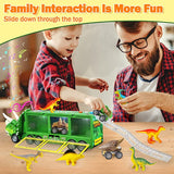 Dinosaur Toy Truck for Kids 3-7 with Flashing Lights, Music and Roaring Sound, 10 in 1 Dinosaur Toys for Boys and Girls, 3 Pull Back Dinosaur Cars, 6 Dinosaur Toys and 1 Dinosaur Carrier Truck