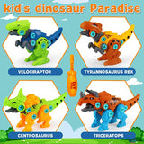 aotipol Dinosaur Toys for Kids 5-7, Take Apart Toys for Boys & Girls with Electric Drill, STEM Building Toys for 4-7 Year Old Toddlers, Learning Toy Gift