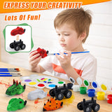 aotipol Dinosaur Painting Kit, Arts and Crafts for Kids Boys Girls, 4 Dinosaur Cars and 6 Dinosaur Figures, Painting Dinosaur Toys, Gifts for Kids Age 3-8 Years Old