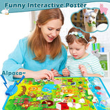 Toys for 3 4 5 Year Old Boys Girls, Electronic Interactive Zoo Wall Chart, Talking Animal Spelling and Knowledge Poster, Educational Learning Toys for Toddlers Ages 3-5