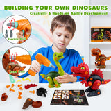 Dinosaur Toys for Kids 3-8, Take Apart Dinosaur Toys for 3 4 5 6 7 8 Years Old Boys Girls with Electric Drill, STEM Construction Building Toys, Dinosaur Building Kit and Learning Gift for Children