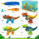 aotipol Dinosaur Toys for Kids 5-7, Take Apart Toys for Boys & Girls with Electric Drill, STEM Building Toys for 4-7 Year Old Toddlers, Learning Toy Gift